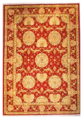 red antique oriental rug